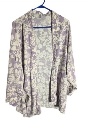 Women's ASOS DESIGN Lavender White Floral Kimono 14 Hawaiian beach